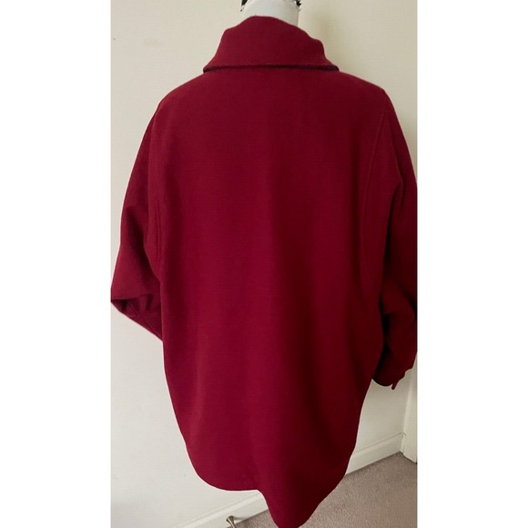 VTG Woolrich Woman Wool Coat Plaid Lined Button Up Womens Size XL Red USA Made - Picture 3 of 8